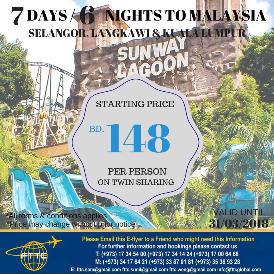 fttc07's tweet photo. Wanna travel to Malaysia!? Enjoy the Sunway Lagoon, tour to skycab, skyrex &amp; skydome &amp; to strawberry farm. Call us! https://t.co/5RIoFiYdOp