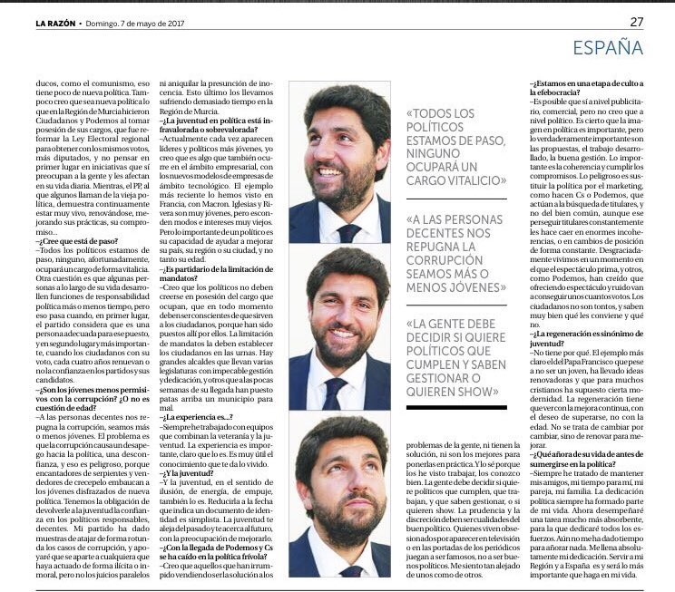 📰 "Servir a mi Región y a 🇪🇸 es y será lo más importante que haga en mi vida" 
Entrevista al Presidente #RegióndeMurcia, <a href="/LopezMirasF/">Fernando López Miras</a>