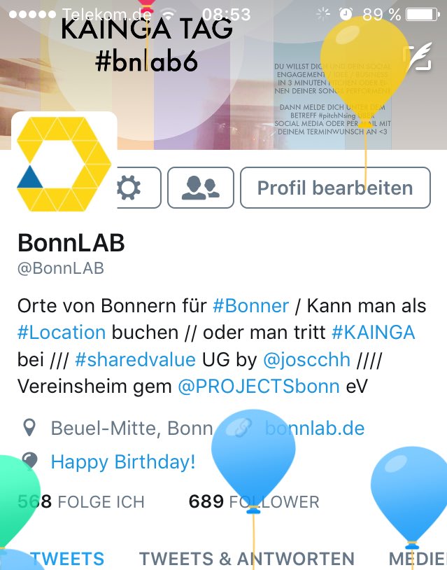 BonnLAB's tweet photo. Heute vor 1 Jahr (Sa, 07.05.16) gab's die aller 1. #bnlab1 Eröffnungsfeier 🎂
Danke für damaligen Bericht @gabonn 🎈20.5. feiern wir #bnlab6 🎉 https://t.co/P7a7Q7RBhL
