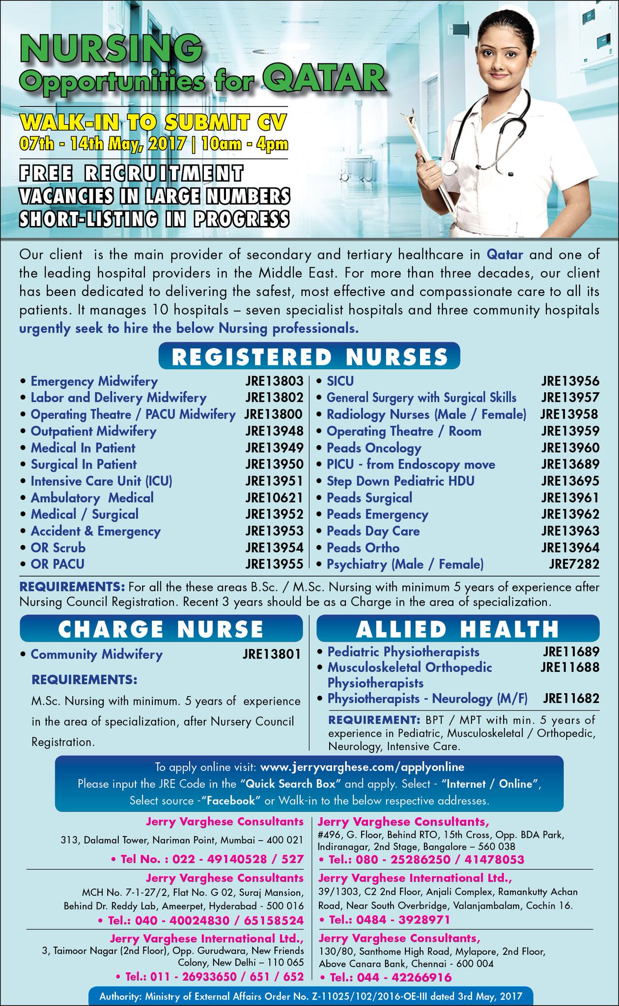 Jerry Varghese on X: &ldquo;Nursing Job opportunities for QATAR | Read 