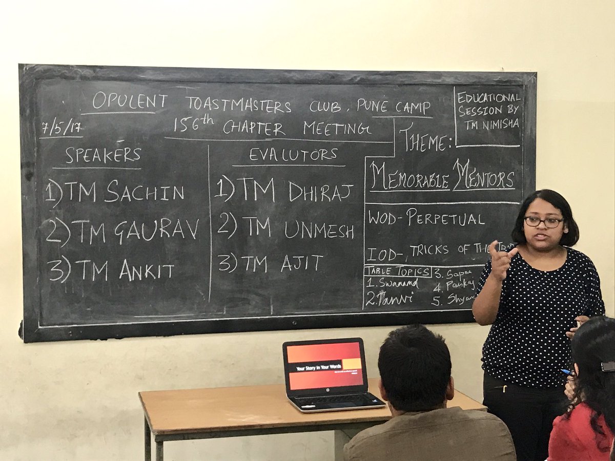 TMCPCamp's tweet image. &quot;Products are sold, stories are bought&quot; says madam President TM Nimisha during the educational session - The Art of Story Telling!