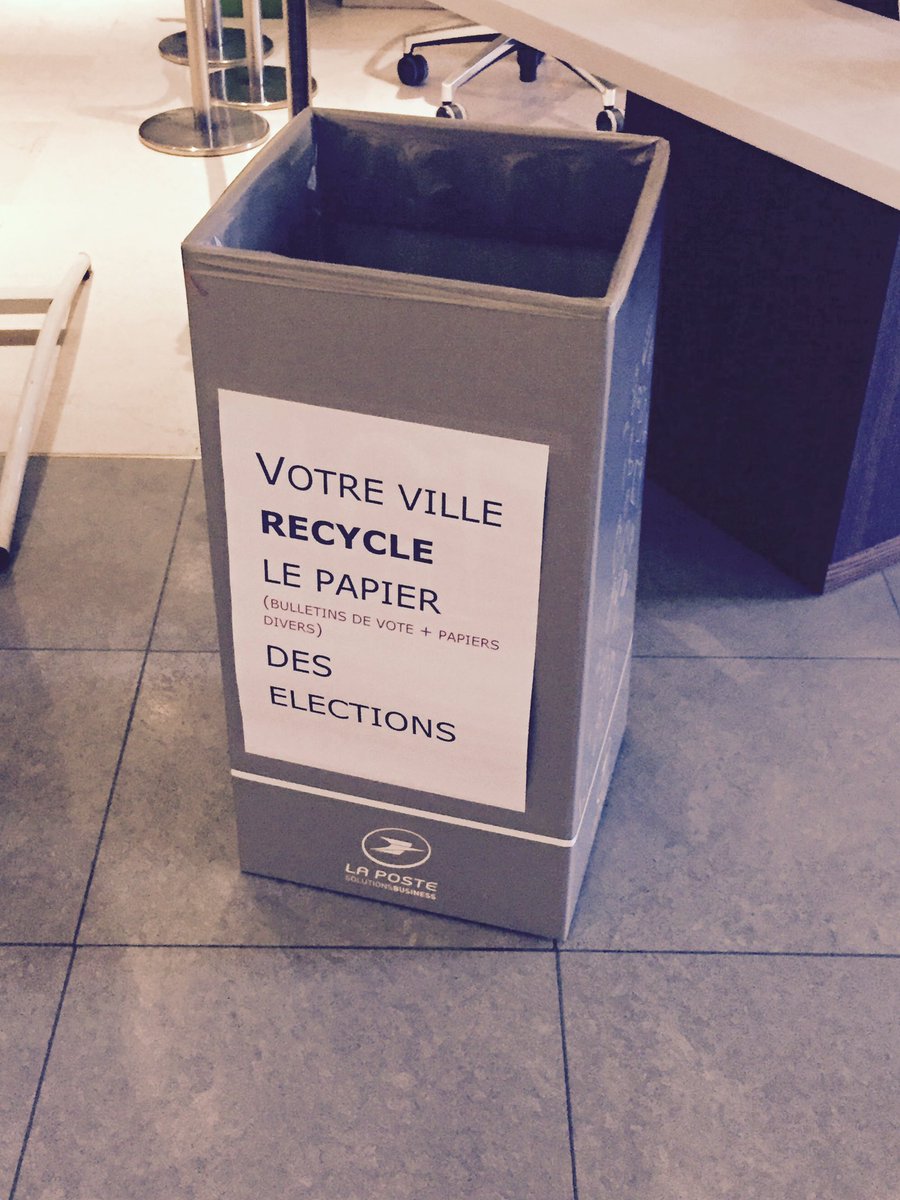 Même pour les #élections @Saint_Mande s'engage pour le #developpementdurable en recyclant les bulletins de vote #recyclage <a href="/GroupeLaPoste/">La Poste Groupe</a>