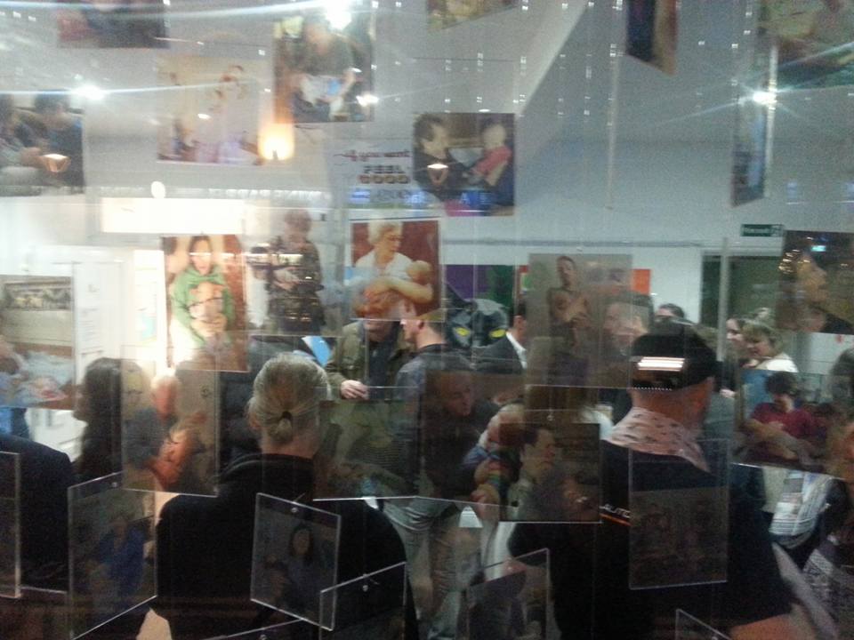 art_wellbeing's tweet photo. A great shot of our Beloved private view on Friday night by @shatnerrr . From the outside in and through "Holding Ellis" by @natashabidgood https://t.co/1y9irmn6rr