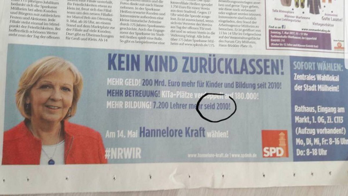 PicknickerCGN's tweet photo. Nachdrücklicher kann man die Dringlichkeit einer besseren Bildung kaum unterstreichen! #spd #NRWIR #fail https://t.co/i2Tdu8HNb9