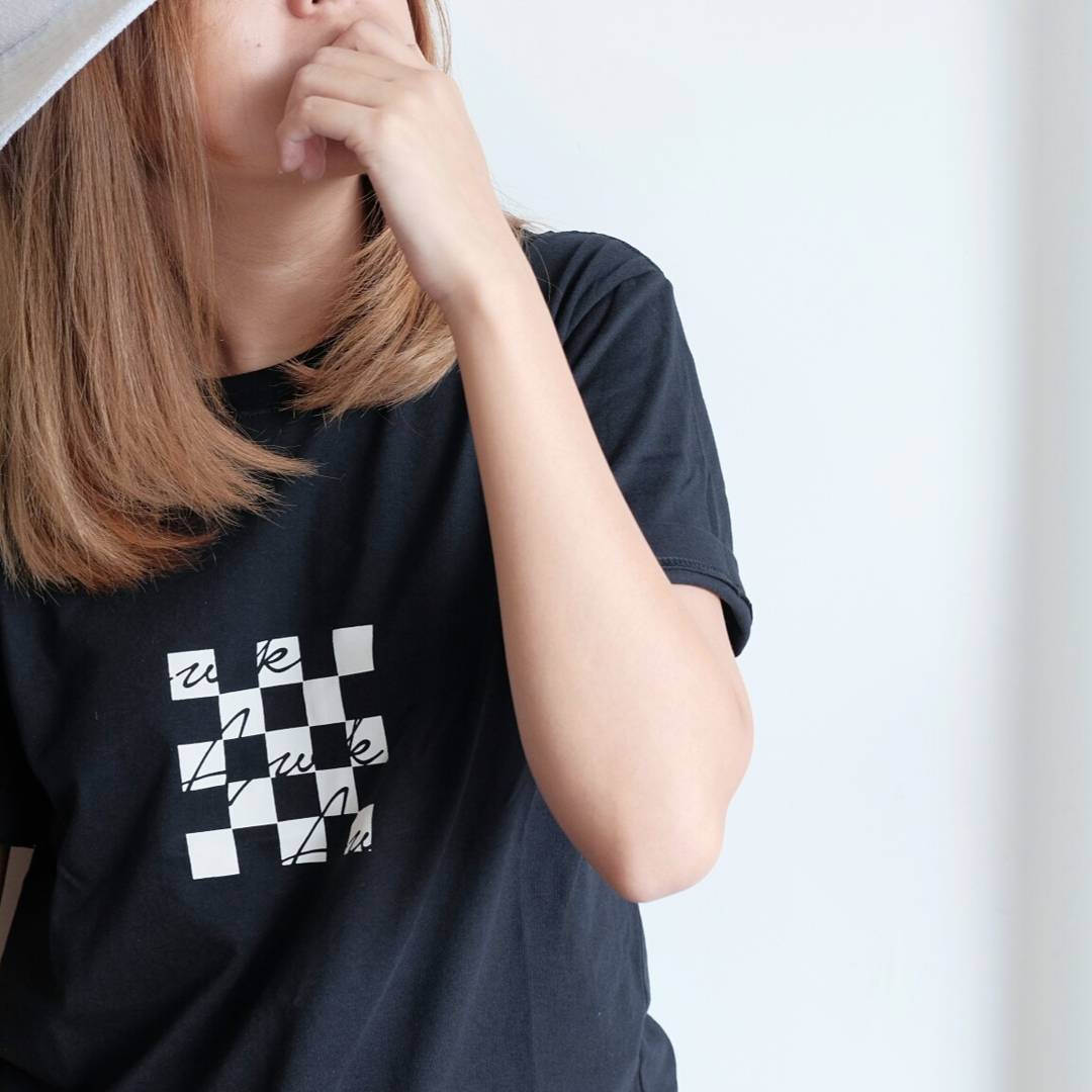 Awake checkerboard black tees