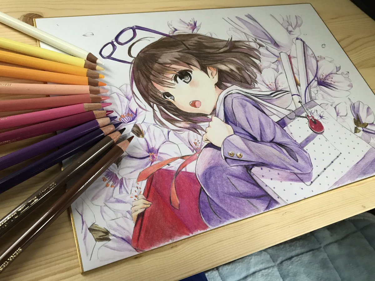 餅 色紙に加藤恵ちゃん描きました 数ヶ月ぶりの色鉛筆絵だね 少しでもいいと思ったら を 模写 冴えカノ 色鉛筆 絵を流して色鉛筆民を増やそう T Co V14ul47qg3 Twitter