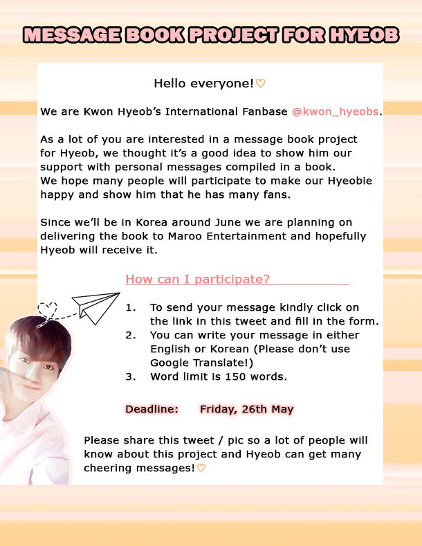 kwon_hyeobs's tweet photo. [MESSAGE BOOK PROJECT FOR HYEOB] 📖💕

▶️ https://t.co/U2KzC8xnP8 ◀️

#kwonhyeob #kwonhyeop #권협 #PRODUCE101 #produce101season2 #프로듀스101 https://t.co/VH3KSAronS