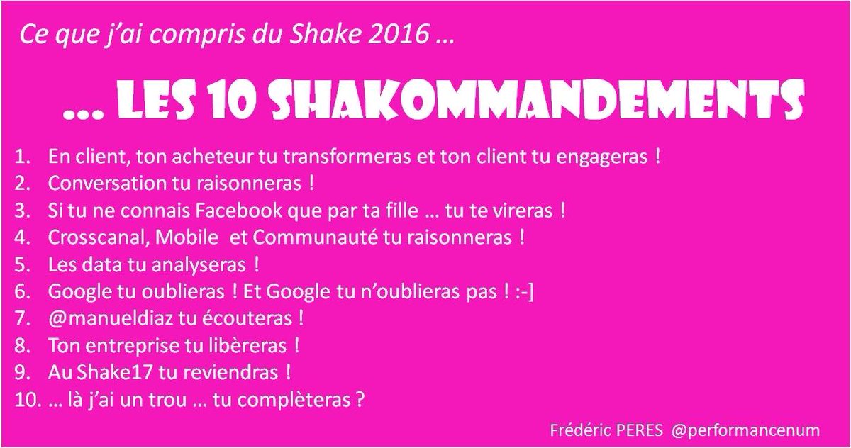 roy_melody's tweet photo. Après mes 10 Shakommandements du #Shake16, que seront ceux du #Shake17 ? @performancenum https://t.co/kQdJC02bV6 https://t.co/2mQ6A2jQLq