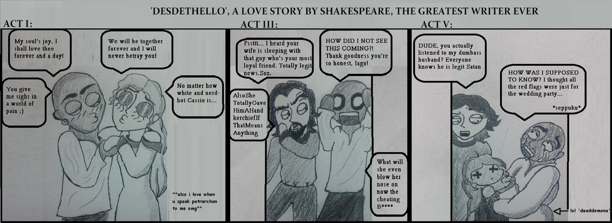 Litlangislife's tweet image. My first contribution to #ShakespeareSunday... Enjoy
#Othello #PlotPoints #StupidHandKerchiefWhat #ThisIsWhyImTeamIago