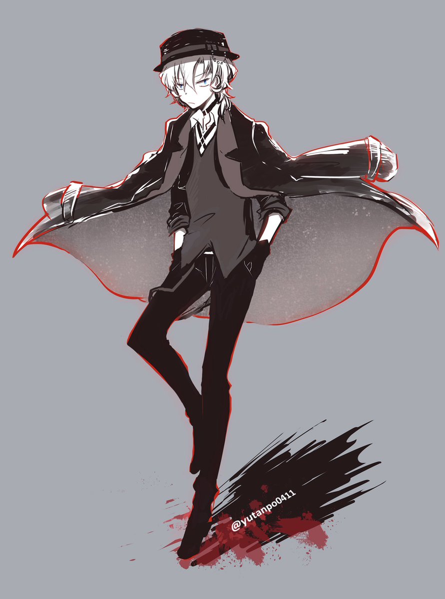 「中也くん描くとき何故か無意識に
全身描いてしまう症候群( ˘ω˘ ) 」|ゆたんぽ@多忙のイラスト