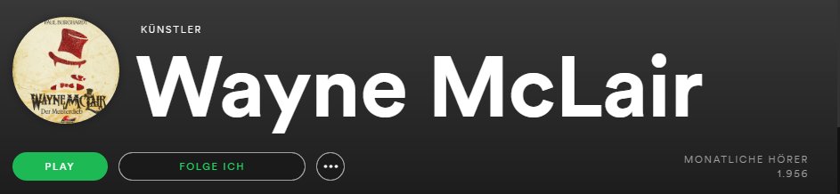 MeisterdiebTV's tweet image. Knapp 2000 monatliche Hörer auf #Spotify!
#waynemclair #paulburghardt #stein_hardt
