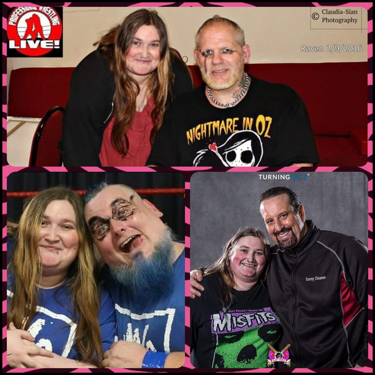 WWEOLDSCHOOL's tweet photo. Can't believe I got the chance 2meet these 3 #ECWLegends! @theraveneffect @BlueMeanieBWO & @THETOMMYDREAMER โค & @StudMuffinSays this month!! https://t.co/0s5NQyszUa