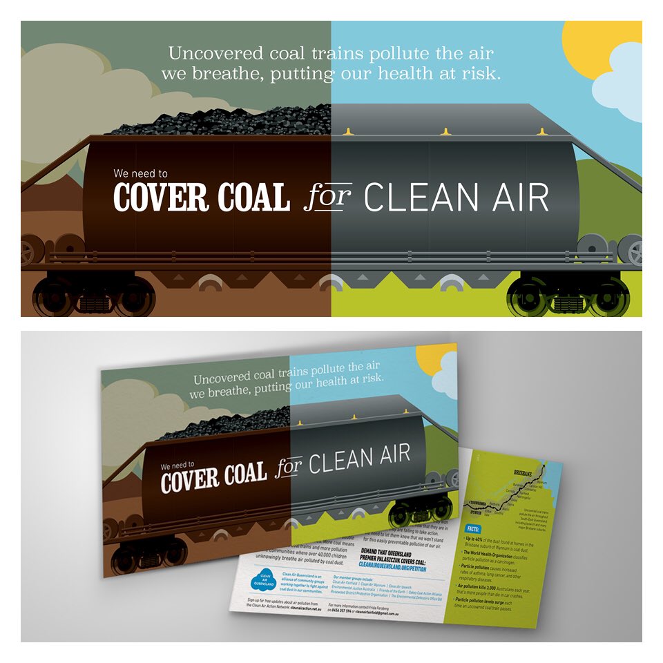 DesignGood_DS's tweet photo. We designed this DL flyer for @CleanAir5's campaign to cover #coal trains. Demand that @AnnastaciaMP covers coal: https://t.co/s3dlDLFZuF https://t.co/7NunwDAr2V