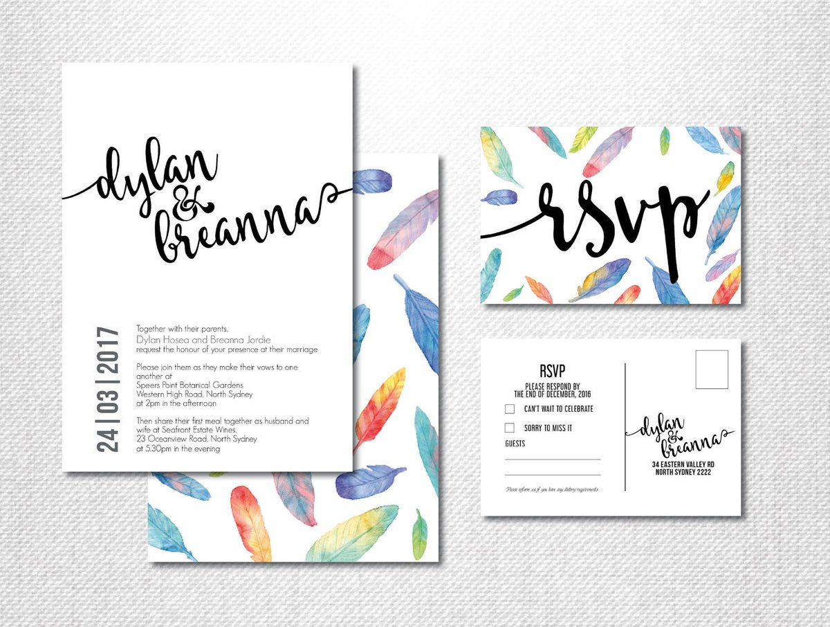 Eve_lovestory's tweet photo. Feather Wedding Invitation ~ Watercolour Invitation ~ Bird Wedding Invitation ~ Feathers ~..  #engagementinvitations #australiaetsyseller https://t.co/eAY1Oyc3n9
