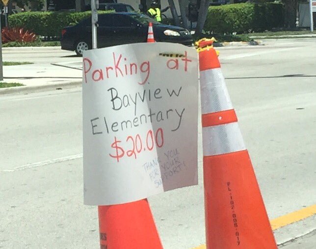 RobCabrera's tweet photo. Go make that #airshow parking money, #BayViewElementary. 🙌🏽#SupportPublicSchools https://t.co/KbNjCzL5qP