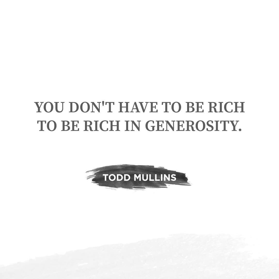 CF_Stuart's tweet photo. You don't have to be rich to be rich in generosity. 
It's more about who you are than what you have.--Pastor @jtoddmullins 
#Miracles2017 https://t.co/2BNkPMqLx6