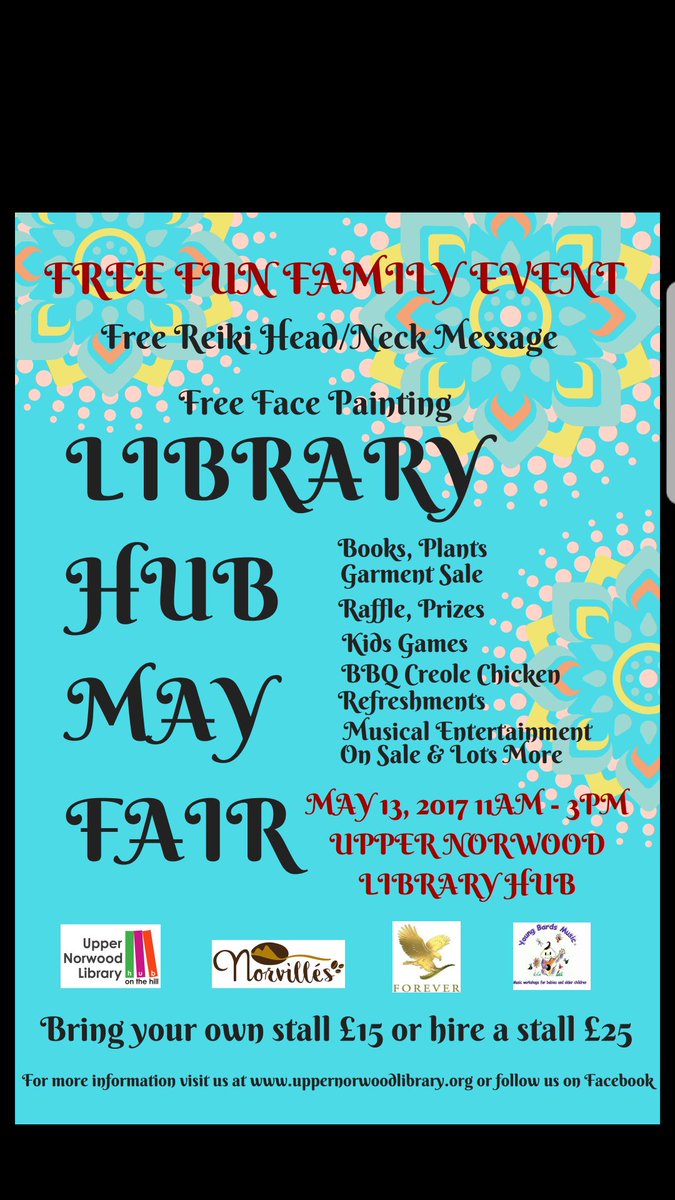 Come and support the May fair @UNLibraryTrust organised by <a href="/Norvillescoffee/">Norvillé</a>. Plenty of entertainment for everyone @CroydonChamber