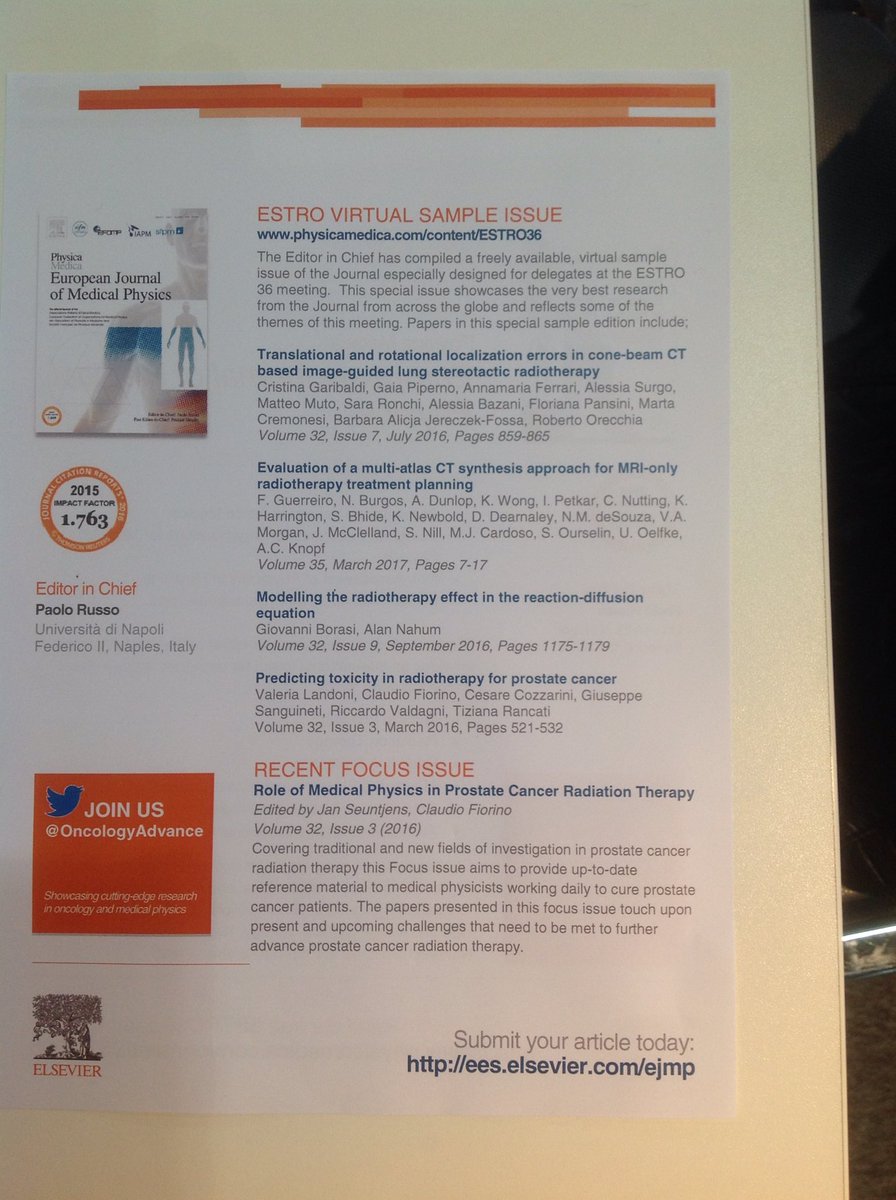 EFOMP_org's tweet image. Special #physicamedica virtual sample issue compiled by editor in chief Paolo Russo #estro36 @EFOMP_org @fisica_medica @TheIAPM #medphys