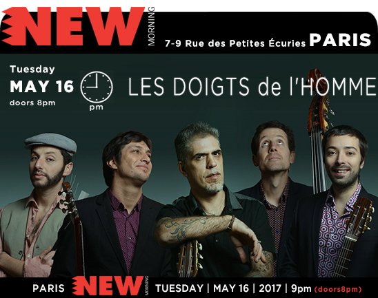 →@newmorning #Paris
#LesDoigtsdeLHomme
→soundcloud.com/les-doigts-de-…
Tue|May16|9pm
Tickets:
→newmorning.com/20170516-3667-…