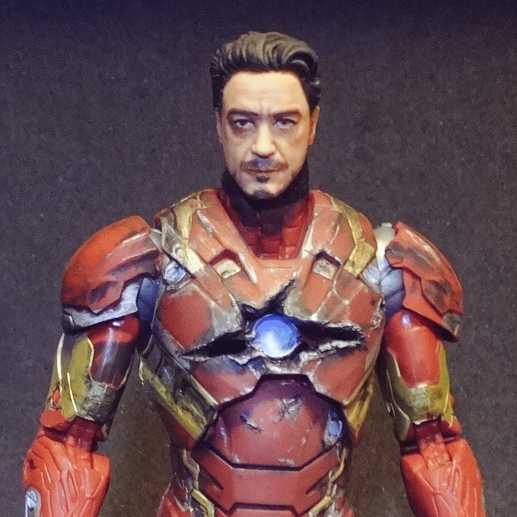 トニー アベンジャーズ3 フィギュアヘッド 傷跡付き マーベル「アイアンマン」マーク6、全高約49cm、40箇所以上可動で大