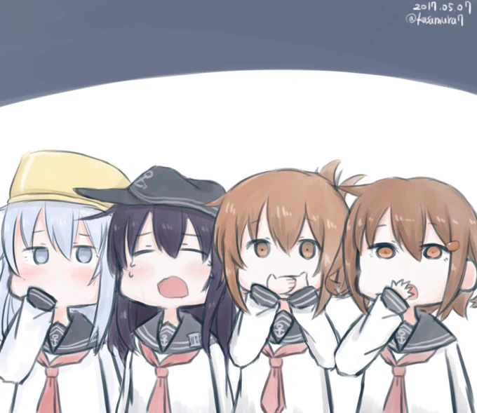 GWの終了を知らされた第六駆逐隊
#艦これ版深夜の真剣お絵描き60分一本勝負
#艦これ版真剣お絵描き60分一本勝負_20170507 