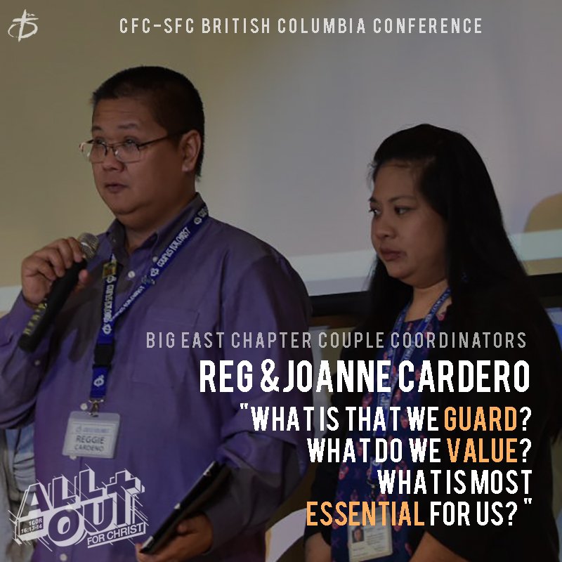 cfcsfcgva's tweet photo. Reg and Joanne Cardero share words of wisdom for Session 1: At All Times. #ALLOUTforChristBC #ALLOUTforChrist #iamSFC #StandFirmintheFaith https://t.co/85zLalPJsh