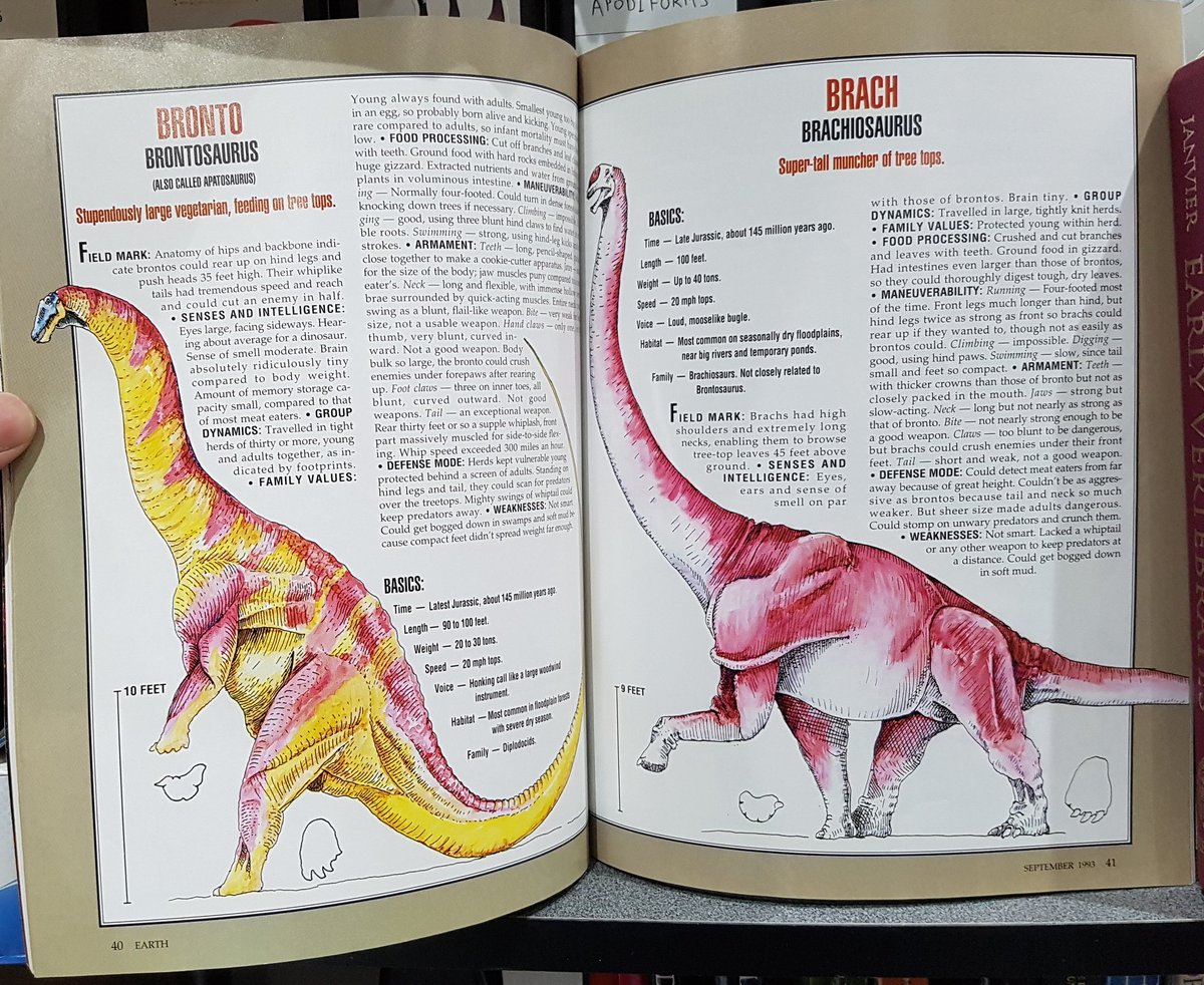 Bakker's 'Field Guide to Jurassic Park #Dinosaurs' really made my September 1993 :) Earth magazine.