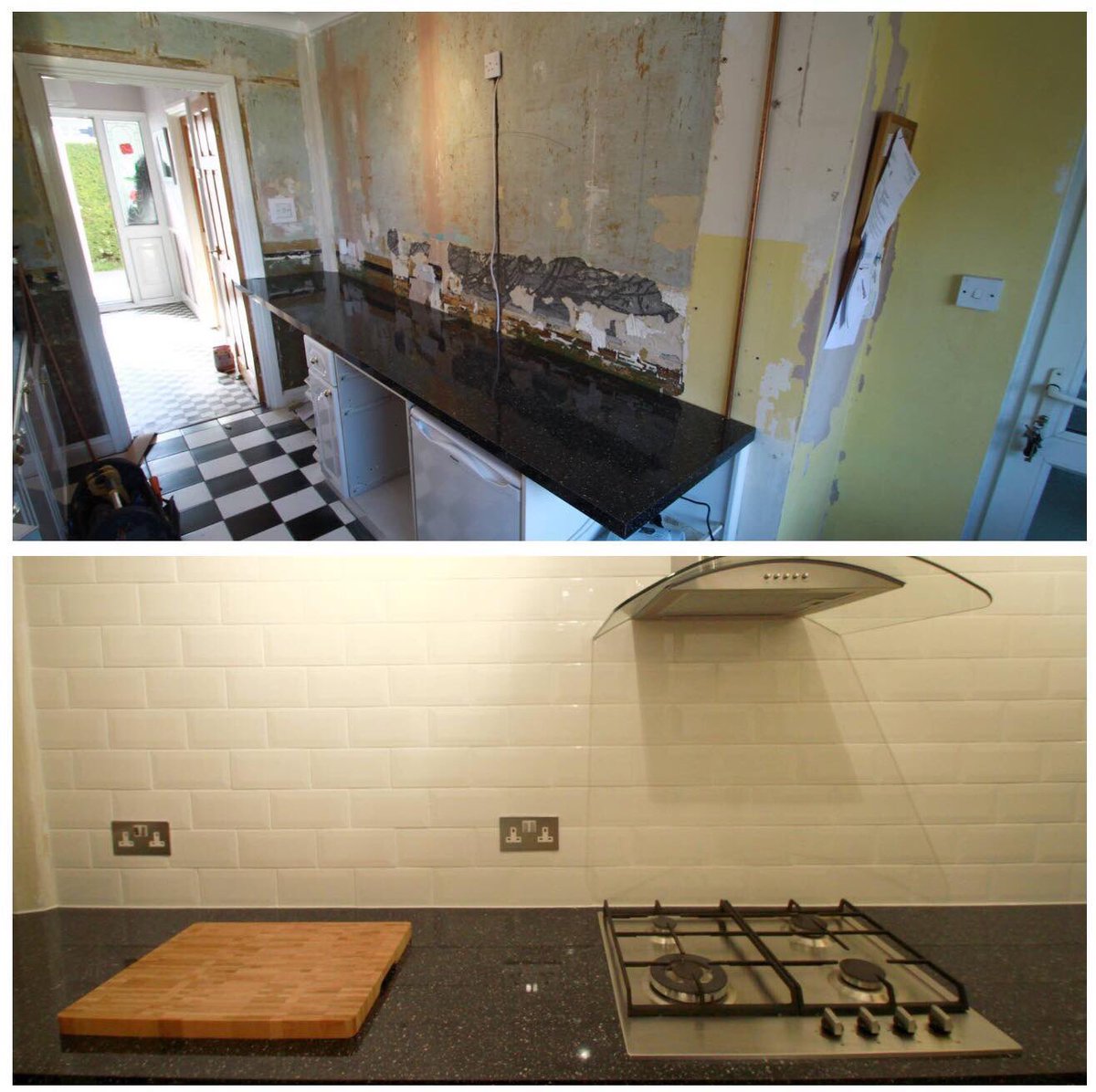 #kitchen refresh in white metro tiles, clean and fresh #interiordesign