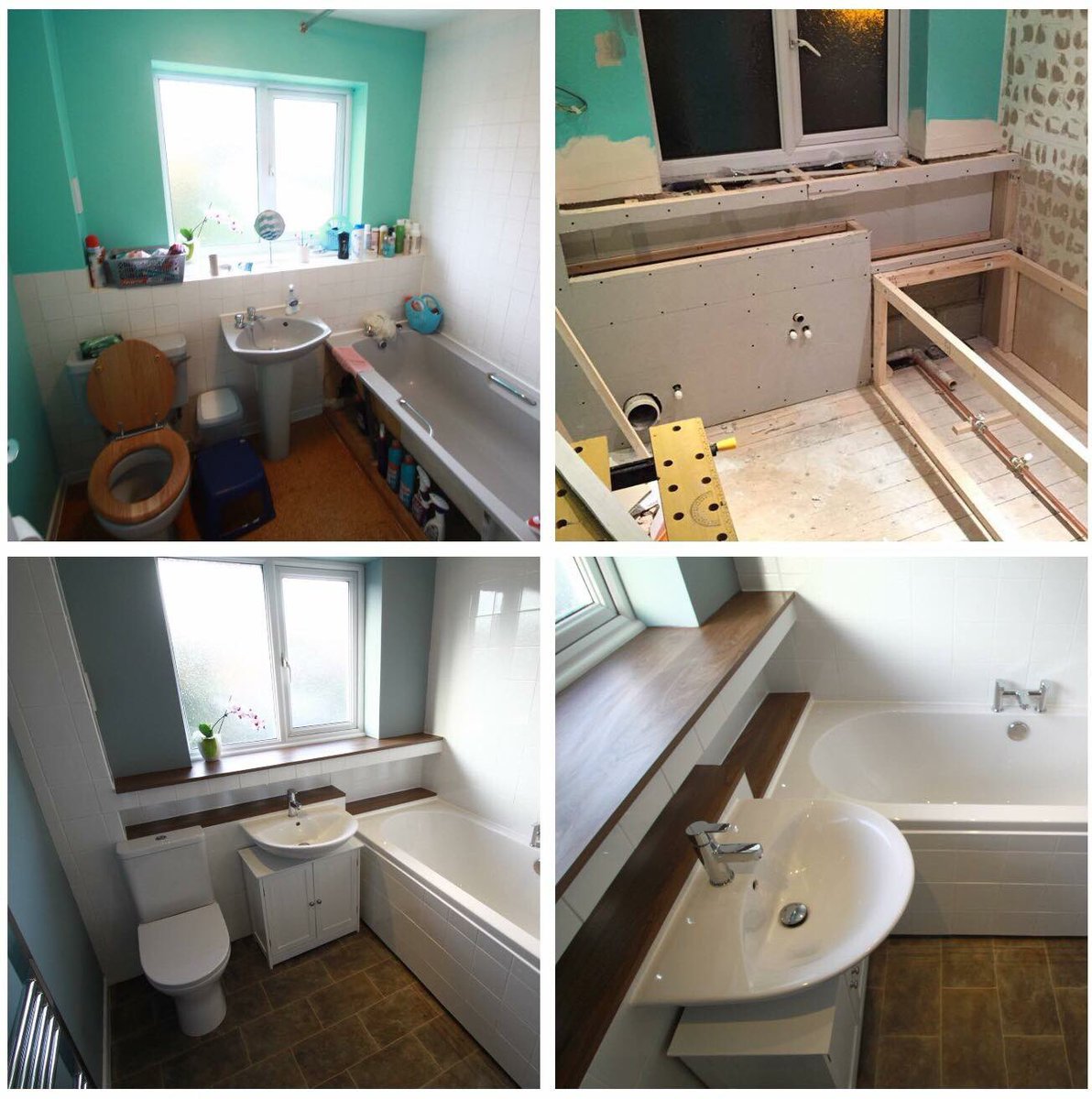 Full #bathroom #renovation #interiordesign #walnut and #white