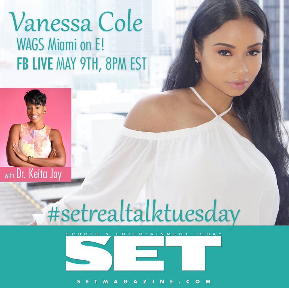 thedrkeitajoy's tweet photo. Are you ready @TheVanessaCole for your @SETMag FB LIVE interview this Tuesday with me @drkeitajoy?😀https://t.co/BrFyaGy6Ef https://t.co/Uo6krp4mHi