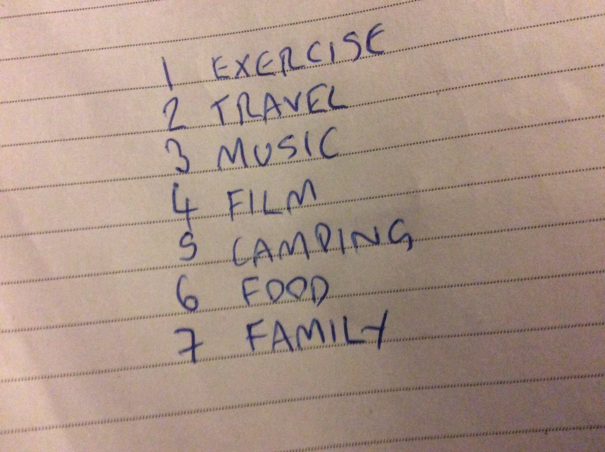 PeopleofLeeds's tweet image. Here is my list I&apos;ve written for my theme for each day that I&apos;m on. They are in no particular order. Why family last? #selfishgit