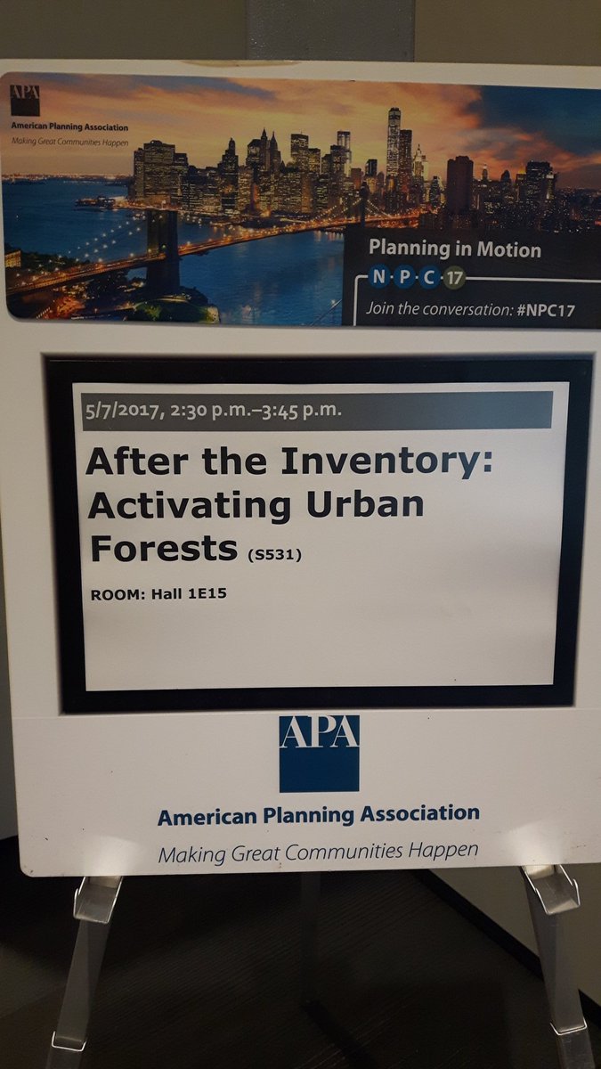 ward5leanne's tweet photo. Urban forests are layers...ecological, social, cultural, and financial assets. A city without a healthy forest is no place for humans #NPC17 https://t.co/bl5YViwpwD