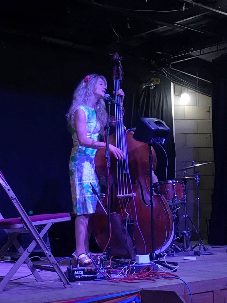 The wonderful Nicola Farnon Trio are on right now at The Debenham Jazz Festival.