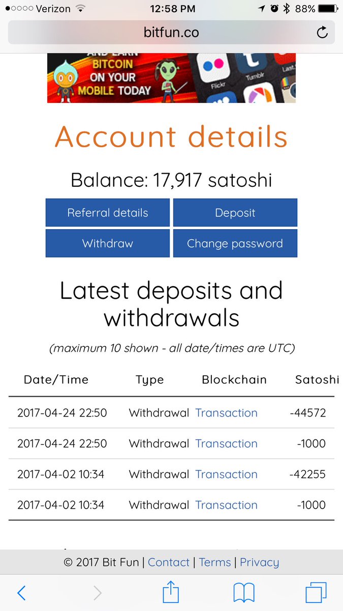 More free satoshi can't complain bitfun.co/?ref=4FBE52626… #satoshi #bitcoin #blockchain #free #faucet #money