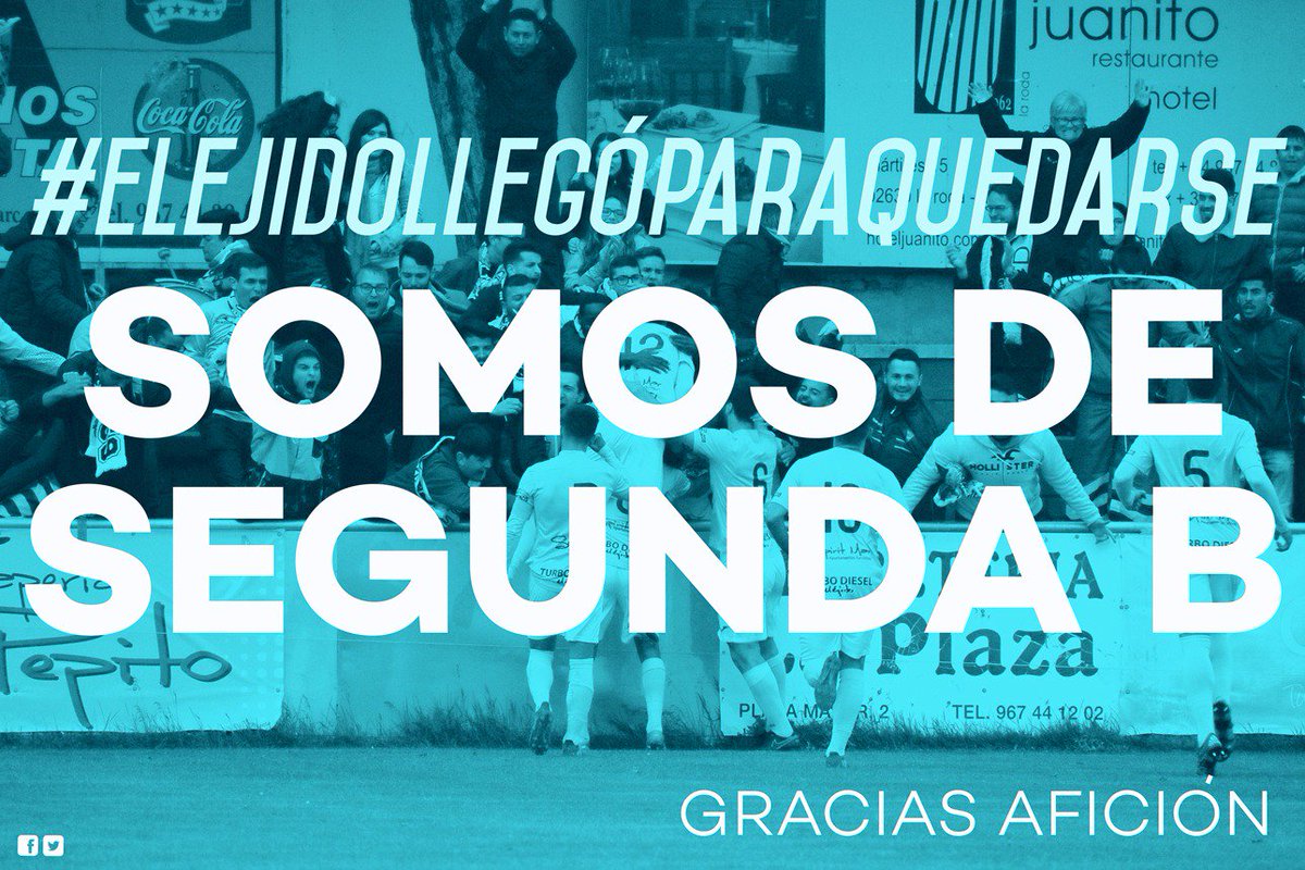 Felicidades afición. Somos de Segunda B un año más. #ElEjidoLlegóParaQuedarse