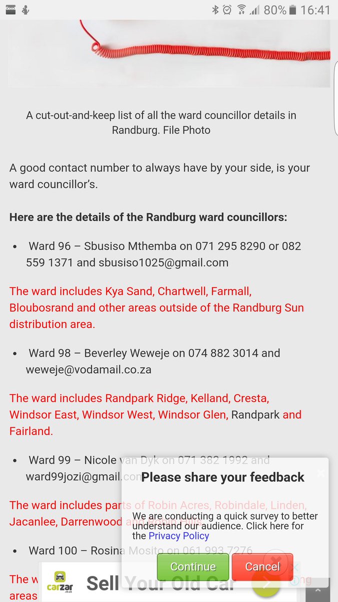 SynteNet's tweet image. Randpark Ridge ward councillor is Beverley Weweje..074-882-3014 weweje@vodamail.com