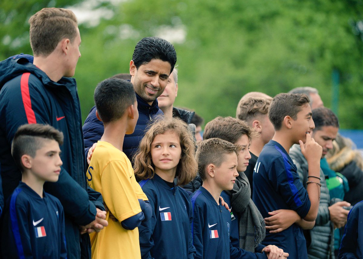 PSG_inside's tweet image. Le président Nasser Al-Khelaïfi a assisté ce dimanche à la finale de la #PSGacademy Cup 🏆