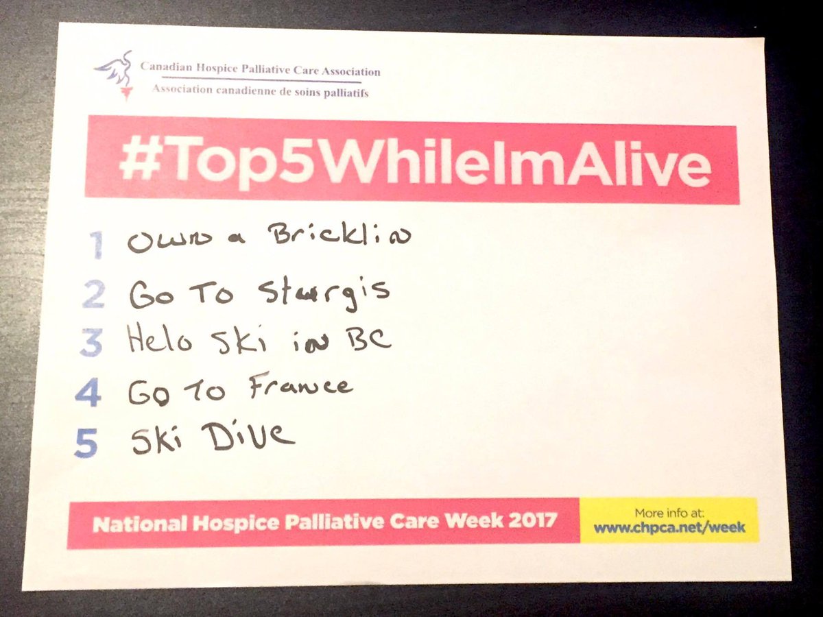 It's National HPC week 2017, and we want you to know Palliative Care is about living life well - right to the end. RT your #Top5WhileImAlive