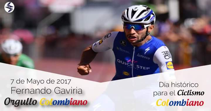 Funinpro1's tweet photo. Funinpro se une a esta gran celebración en un día histórico para el ciclismo Colombiano @ESPNDeportes 
Imagen: Giro de Italia https://t.co/rqU1wYc2fB