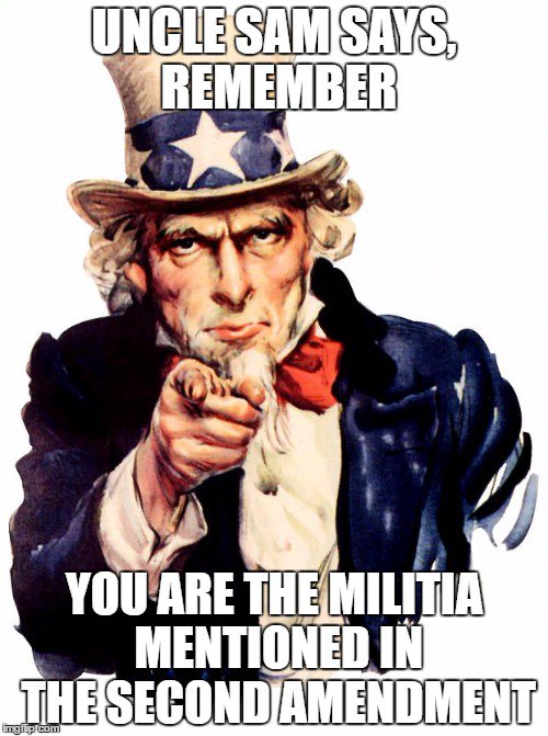 Conservatexian's tweet photo. Remember, America. Every American Citizen is the Militia mentioned in the Second Amendment. Let that sink in. #SupportSecondAmendment #NRA https://t.co/YM2ZQIRZN3