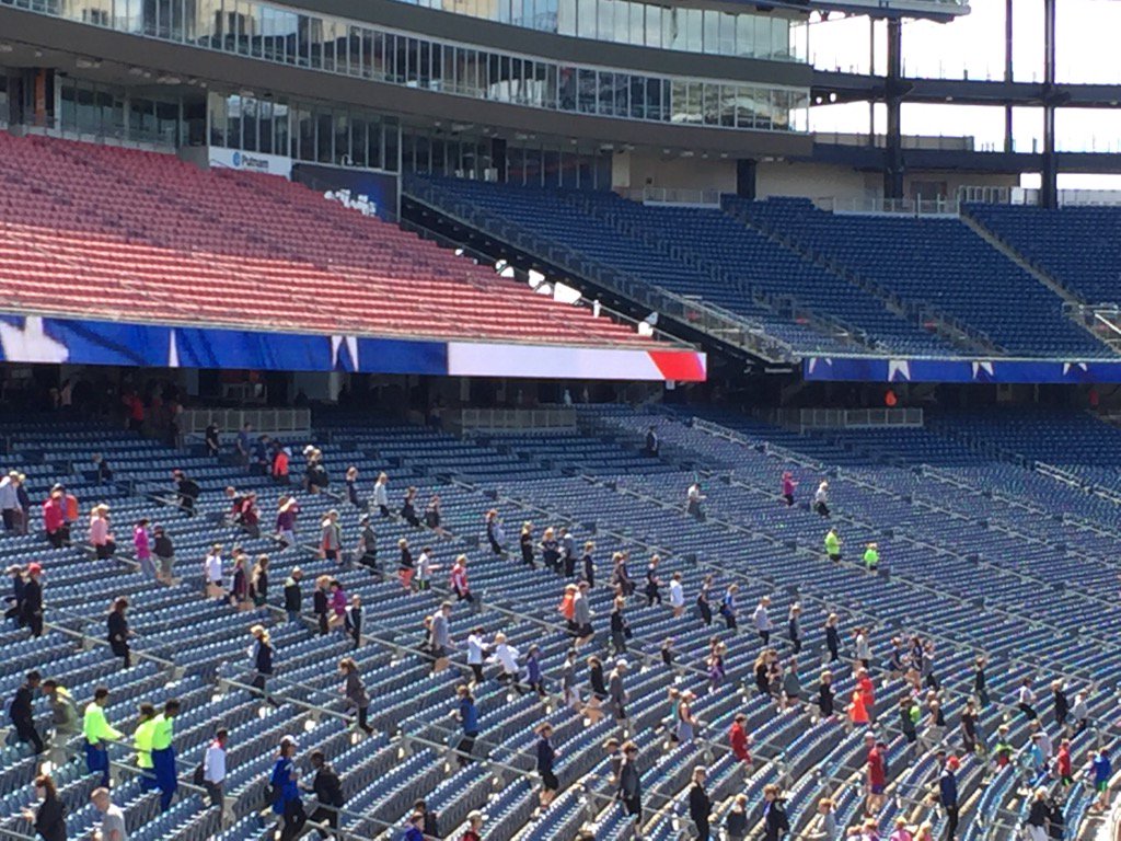 SamSully03's tweet photo. Beautiful day to run stairs @GilletteStadium to raise funds for severely injured veterans #S4RT #Raytheon #HFOT https://t.co/55shoCT75t