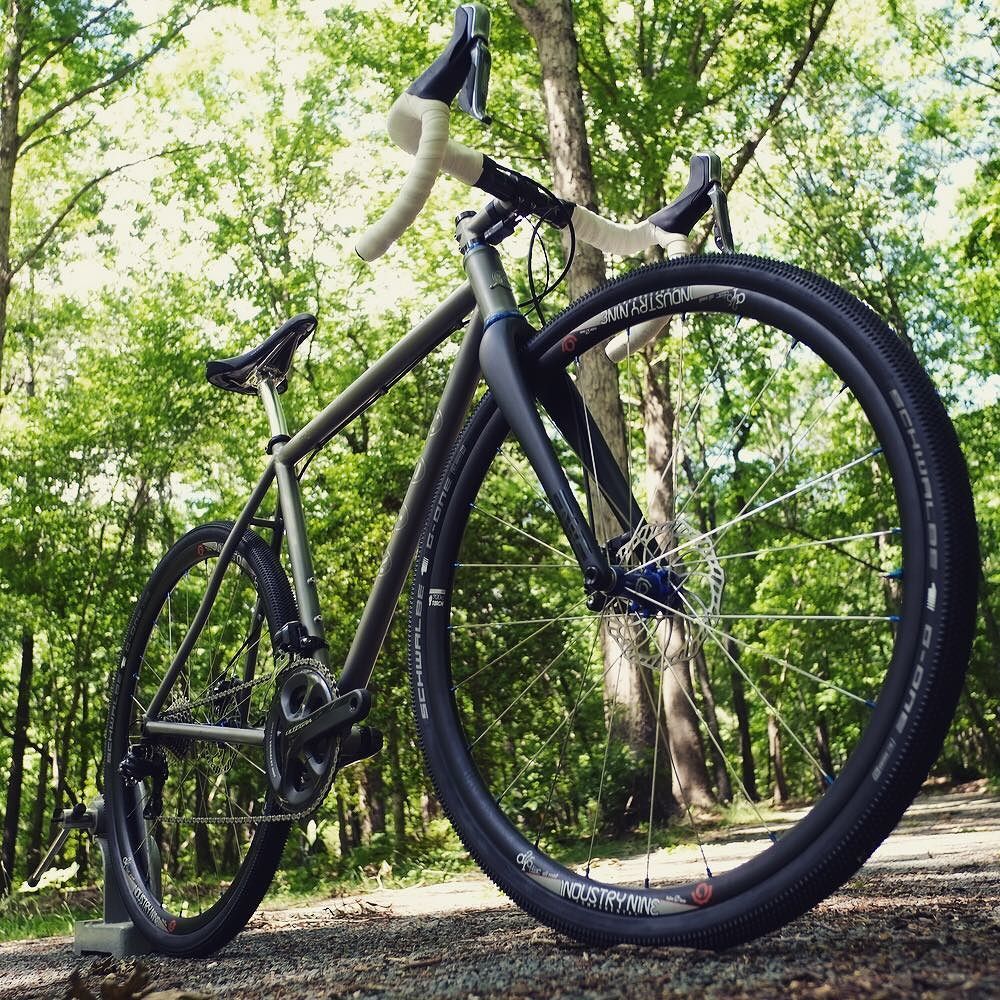 kishbike's tweet photo. Spring has sprung, and the gravel is ripe for grinding #titanium #carrboromade #custombike https://t.co/tLOp9AE7jP
