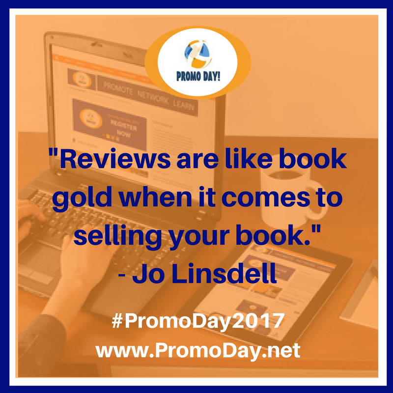 PromoDayEvent's tweet photo. "Reviews are like book gold when it comes to selling your book." #webinar @jolinsdell #PromoDay2017 https://t.co/wmzq9NZP7S #BookReviews https://t.co/pmzMMsH6Mo