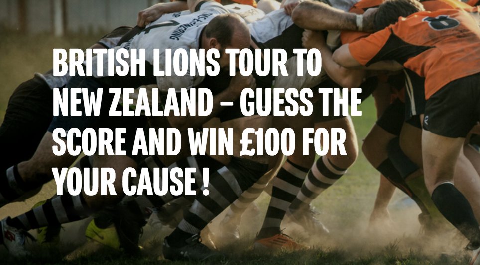 GoRaise4Rugby's tweet photo. Guess the score for #BritishLions #rugby match on 3rd of June. The closest will win £100, so bring your guesses on! https://t.co/SI1NeKkX1R https://t.co/ceZVtazTfR