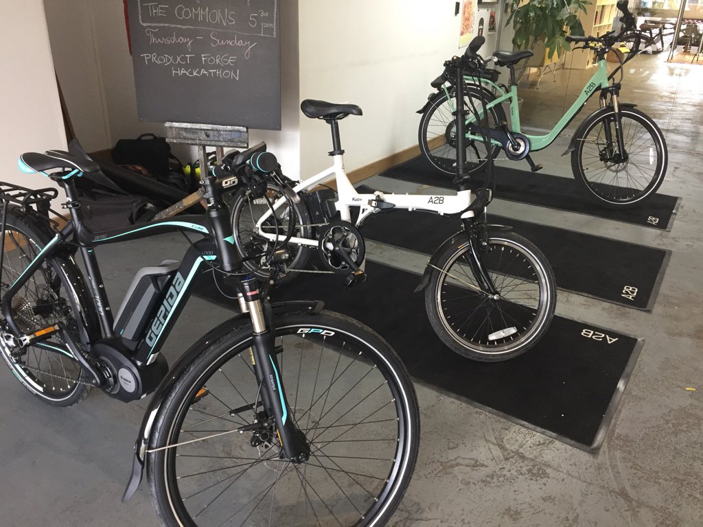 EdiLivingLab's tweet photo. Electron Wheels offering demo rides on electric bikes to participants at #LocalTransportPF @CodebaseTech @ProductForge https://t.co/JCt0eMkbV2