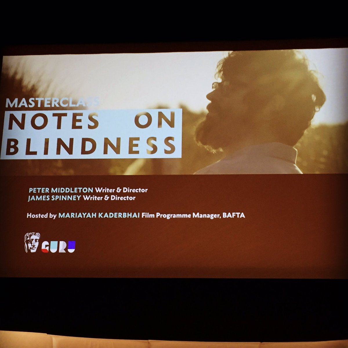 One of the best masterclasses I've ever seen on filmmaking. #gurulive presents #NotesOnBlindness <a href="/BAFTA/">BAFTA</a>Guru @BAFTA #film #documentary