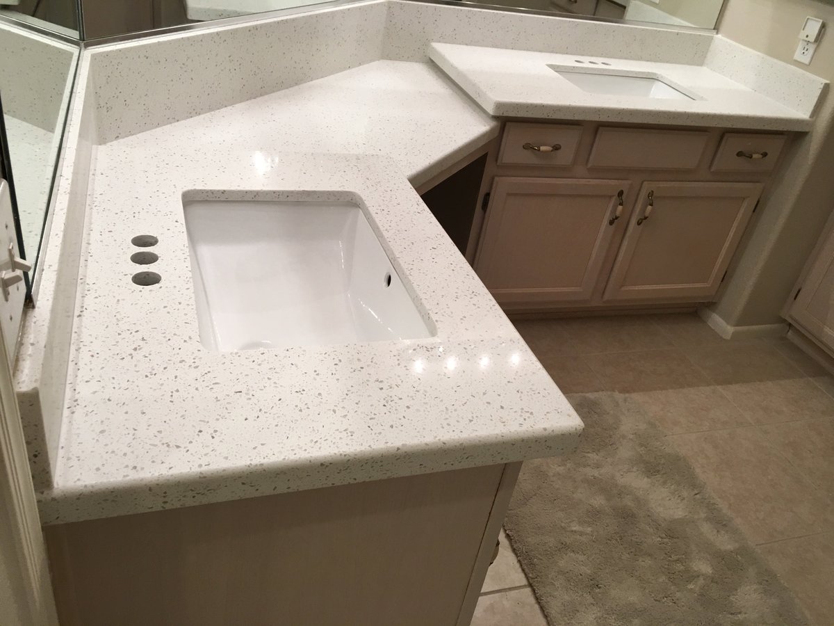 Discount Granite On Twitter Eased Edge On Frost Quartz Bathrooms