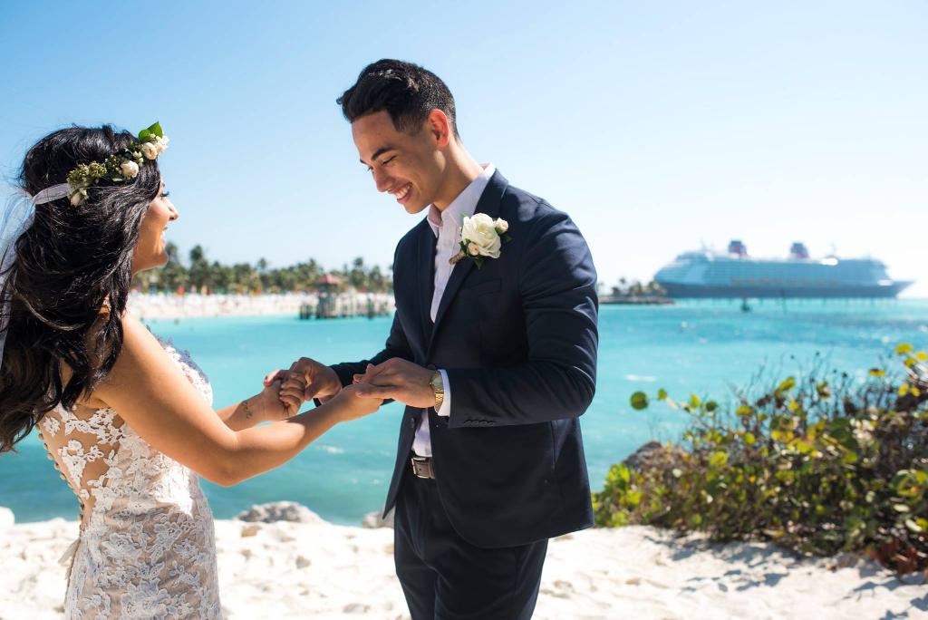DisneyCruise's tweet photo. Say 'I do' and celebrate the magic of @DisneyWeddings TONIGHT with a 90-min special at 8/7c on @FreeformTV! #DisneyWeddings https://t.co/snfWA56cQ8