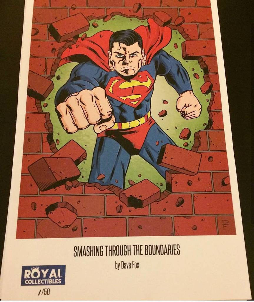 RoyalComicsNYC's tweet photo. #DaveFox is returning today to #RoyalCollectibles at 2pm! Come by for a commission &amp; pick up one of these #superman prints! https://t.co/chmxOLnwPM