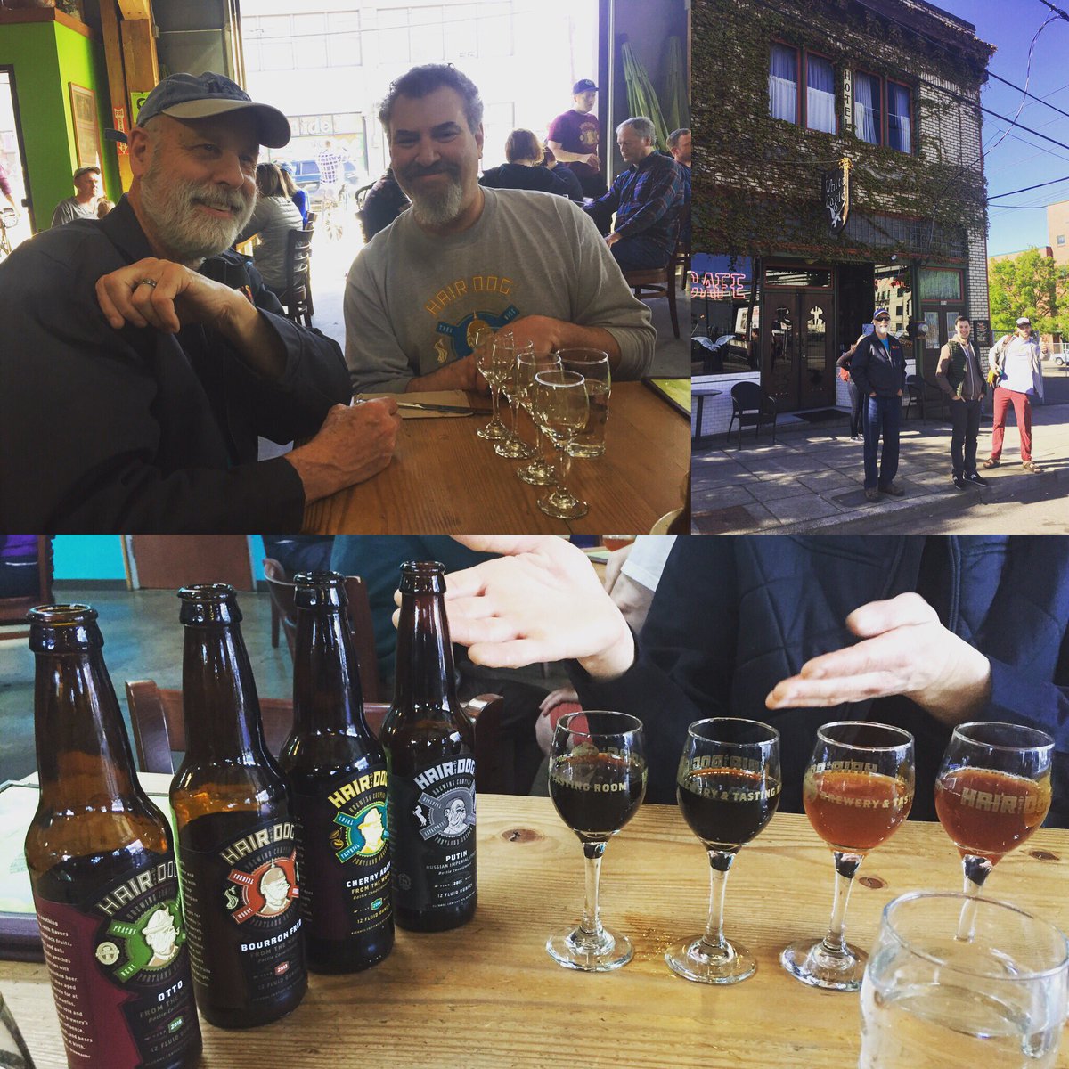 HalesAles's tweet photo. Fine barrel aged beers from @hairofthedog in Portland!  Big thanks to owner Alan Sprints!  #NWbeer #craftbeerOG #fromthestone #titansofbeer https://t.co/1U1dcEyYp9